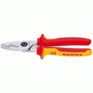 KNIPEX 9516200 - Coupe-câble VDE pour câbles en cuivre et aluminium - Lames précises et renforcées KNIPEX 9516200 - Coupe-câble VDE pour câbles en cuivre et aluminium - Lames précises et renforcées