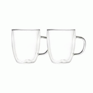 Aulica Mugs double paroi grande taille 480ml - lot de 2 - transparent 216201