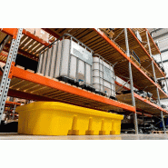 Bac pour rayonnage à poser au sol - finition PE - travée 2700 mm - volume 1100 l - 2665 x 1300 x 500 mm