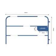 Barrière de chantier - tube 28mm - plaque latérale personnalisée - 1mx1.5m - marque VBMateriel