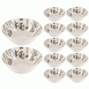 BERGNER - Lot de 12 bols de 500 ml en grès - Flower - multicolore Grès PK10164