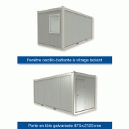 Bungalow de chantier / modulaire / base vie / parois en panneau sandwich / isolé / 6.05 x 2.43 x 2.59 m