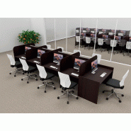 Bureau de centre d'appels version double 9 personnes avec poste superviseur. - Wenge, 9 places_0