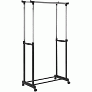 Costway Rack Ă vĂȘtements avec roues VĂȘtements rĂ©glables en hauteur Rail Armoire Rack - noir plastique TI75054 Costway Rack Ă vĂȘtements avec roues VĂȘtements rĂ©glables en hauteur Rail Armoire Rack - noir plastique TI75054