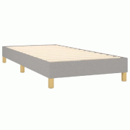 Décoshop26 - Sommier à lattes sur pieds cadre de lit 90x190 cm tissu gris clair TDL0207162 - gris 3001168788004