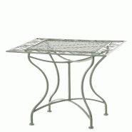 Décoshop26 - Table de jardin terrasse balcon design rustique en fer forgé vert vieilli 10_0007983 - 3000266408371