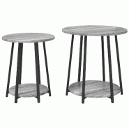 Ensemble de tables d'appoint 2 pcs Gris Sonoma et noir Modèle Aero Marine - 869705