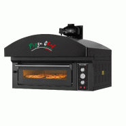 Four à pizza électrique 4 x Ø34 cm (6kW - 380V) avec hotte d'extraction et moteur Série "PIZZA CHEF" PREMIUM - GOLDINOX - noir inox 3701770846597 Four à pizza électrique 4 x Ø34 cm (6kW - 380V) avec hotte d'extraction et moteur Série "PIZZA CHEF" PREMIUM - GOLDINOX - noir inox 3701770846597