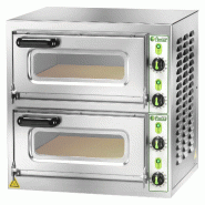 Four à pizza électrique professionnel FIMAR MICROV2C, manuel, 2 chambres avec plan réfractaire, dimensions chambres 405 x 405 mm - 849
