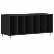 Helloshop26 - Armoire à disques pratique et classique 100 x 38 x 48 cm espace de rangement design industriel en bois noir 02_0049141 - noir Bois mass