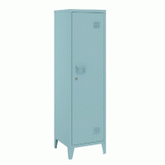 Helloshop26 - Armoire étagère meuble de rangement 137 x 38 x 38 cm à casier métallique vérouillable bleu 03_0008945 - bleu métal 3000224432844