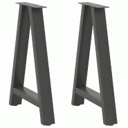 Helloshop26 - Lot de 2 pieds de table à manger en forme de A 60 x 73 cm support robuste moderne en acier anthracite 02_0057127 - acier 3000239874387