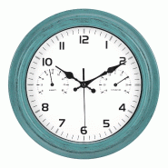 Horloge Murale Rétro Vintage Étanche IvoQ avec Thermomètre Intégré – Parfait pour l'Intérieur et l'Extérieur – Silencieuse & Élégante - 8721161176695