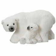 Maman ours blanc et son petit 24x27 cm