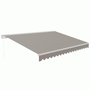 Oviala Business Store banne semi-intégral 2 x 2,50 m en aluminium beige - beige 114886
