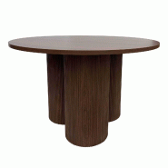 Oviala Business Table à manger moderne ronde 120 cm effet bois foncé - marron Bois manufacturé 113791