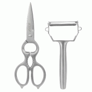 San Ignacio Origen - Ciseaux et éplucheur en acier inoxydable 20,5 cm - argenté inox Q3802