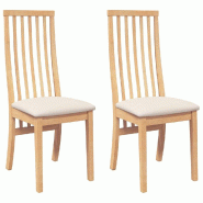 VidaXL Chaises à manger coussins 2 pcs bois massif caoutchouc Modèle Hylia - 4102455