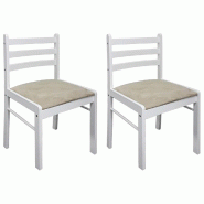 VidaXL Chaises à manger lot de 2 blanc hévéa solide et velours Modèle Rervélia - 242030