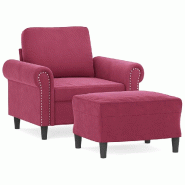 VidaXL Fauteuil avec repose-pied Rouge bordeaux 60 cm Velours Modèle Orion Master Ligne - 3201209