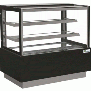 Vitrine pâtisseries noire vitrage droit 2 étagères température +2/+... - PEDEN50
