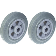 Roue 160mm 6" pneu en caoutchouc gris avec centre en plastique capacité 270kg, jeu de 2 Roue 160mm 6" pneu en caoutchouc gris avec centre en plastique capacité 270kg, jeu de 2