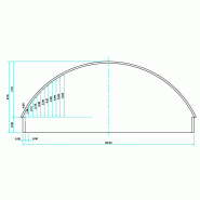 Bâtiment semi-circulaire porté 22m hauteur de voûte 7,16m - référence Sa-22,5/91