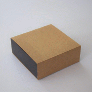 Boîte tiroir kraft et chocolat  12x12x4,5cm  - par 10