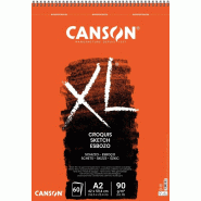 CANSON Lot de 5 Bloc spiralé 60 feuilles XL® Croquis A2 90g/m², lisse ivoire - 3148957871063