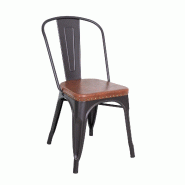 Chaise métal avec assise PU - multi-matériau CS1645 Chaise métal avec assise PU - multi-matériau CS1645