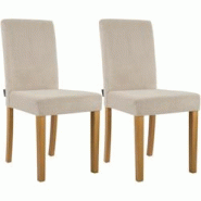 CLP Lot de 2 chaises de salle à manger Ina en velours côtelé Marron clair/Antique clair - marron textile 327526