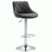 Décoshop26 - Tabouret de bar en synthétique noir pivotant avec repose-pieds coutures décoratives 10_0000112 - noir 3000878569606 Décoshop26 - Tabouret de bar en synthétique noir pivotant avec repose-pieds coutures décoratives 10_0000112 - noir 3000878569606