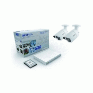 Ggmkitip2c - camera connectée exterieur - vidéo surveillance - 2 caméras ip + serveur enregistreur - gigamédia