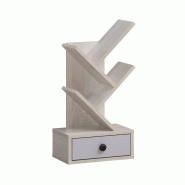 Helloshop26 - Bibliothèque en forme d'arbre 30 x 17,5 x 60 cm avec 5 étagères décorative et pratique en bois d'ingénierie beige 20_0015036 - 3000