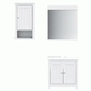 Helloshop26 - Ensemble de meubles de salle de bain pratique 60 x 34 x 59 cm finition moderne rangement spacieux en bois de pin blanc 02_0055519 - blan