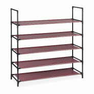 Helloshop26 - Étagère à chaussures XL pour couloir ajustable 90,5 x 87,5 x 30 cm pratique minimaliste en acier gris 13_0010479 - gris métal 300024