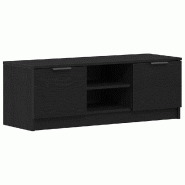 Helloshop26 - Meuble TV moderne chic avec étagères réglables 102 x 32 x 35 cm en bois d'ingénierie noir 02_0051917 - noir Bois massif 3000237152500