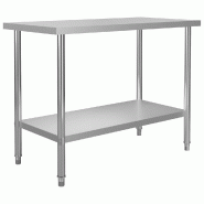 Helloshop26 - Table de travail de cuisine 120 x 60 x 85 cm acier Inoxydable 02_0001905 - inox 3000089921538