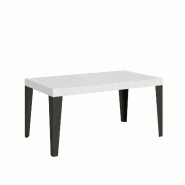 Itamoby Table extensible 160/244x80 cm Frêne blanc flamme pieds anthracite - blanc 8050598901137