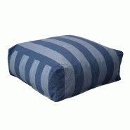 Oviala Business Pouf rayé pour salon de jardin modulable bleu pacific - bleu polyester 114261