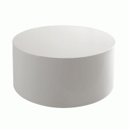 Oviala Business Table basse ronde 80 cm en MDF effet laqué blanc - blanc 114334