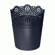 Prosperplast - Pot LACE - 13,5x13,5x15,5 cm, coloris Anthracite - gris plastique polypropylène ZA3397
