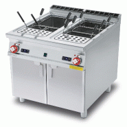 Redcook Cuiseur de pâtes à gaz 2 cuves 40+40 litres avec chargement automatique. Structure en acier inoxydable. Dimensions 80x90 h90 cm. Modèle CPA