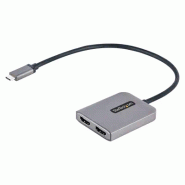 StarTech Adaptateur USB-C vers Double HDMI, Hub USB