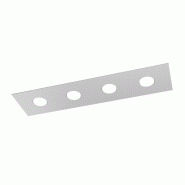 Top light Plafonnier rectangulaire Toplight Area 4 lumières avec culot GX53, structure grise, design moderne 80x20x3cm - gris 8056039149939