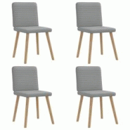 VidaXL Chaises à Manger Lot De 4 Gris Clair Tissu - gris 8721158566898 VidaXL Chaises à Manger Lot De 4 Gris Clair Tissu - gris 8721158566898