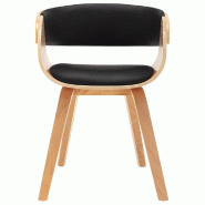 VidaXL Chaises à manger lot de 4 noir bois courbé et similicuir Modèle Jaya - 8719883784625