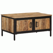 VidaXL Table basse 80x50x40 cm bois de manguier massif brut Modèle Riviera Dining - 374065