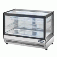 Vitrine droite de comptoir Atosa - WTF - structure en acier inoxydable, double vitre de sécurité, froid ventilé, thermostat numérique, éclairage LED