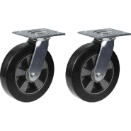 Roulette 200mm 8" caoutchouc noir pivotante capacité 900kg, lot de 2 Roulette 200mm 8" caoutchouc noir pivotante capacité 900kg, lot de 2
